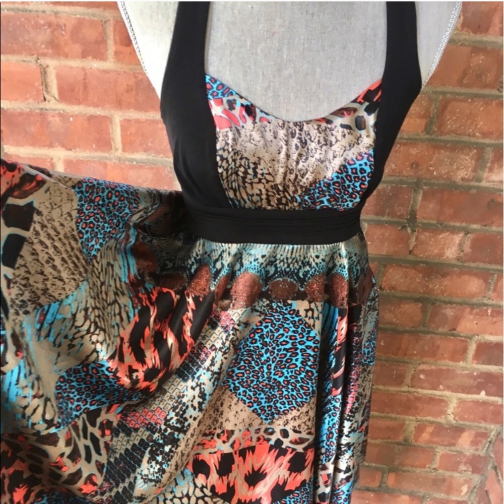 Edgy Colorful Halter Dress